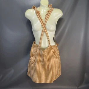 Falda a Rayas Urban Outfitters con Baberos Mujer Talla M Mezcla de Lino Falda Mediana - Imagen 1 de 7