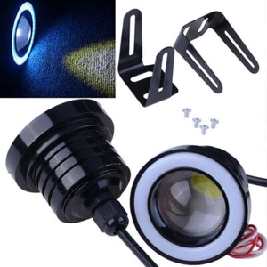 89mm Car Projector LED Fog Light Lamp Round Ice Blue Halo Angel Eye Ring Bulbs ; - Picture 1 of 8
