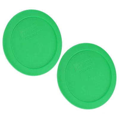 Pyrex 7200-PC 2 tazas tapa de plástico verde brillante (paquete de 2) - Hecho en EE. UU. Foto 1 de 4