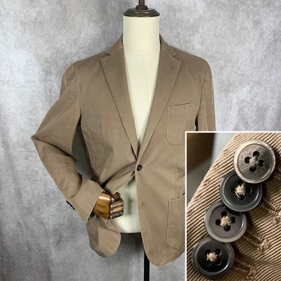 Blazer L.B.M 1911 para hombre 42R abrigo deportivo de lona marrón sin forro Luigi Bianchi Mantova Foto 1 de 4