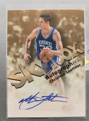 2013-14 Fleer Retro Christian Laettner Duke Autographics Auto - Image 1 of 2