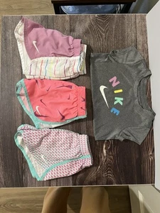 Nike 3 Sport Active Shorts 1 Matching Tee Shirt Dri-fit Multicolor Set 4T Summer - Picture 1 of 12