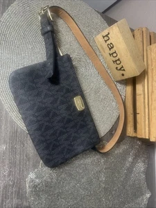 Michael Kors JET SET Bolso Cinturón Ajustable Cuero Logo Negro Bolso Bandolera OSFM NUEVO SIN ETIQUETAS - Imagen 1 de 17