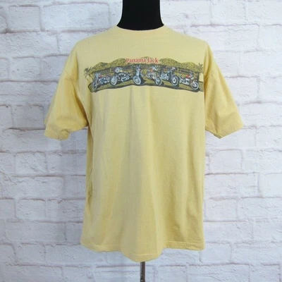 Panama Jack Men's Size XXL Yellow Graphic T-Shirt Tiki Bar Motocycles - Image 1 of 4