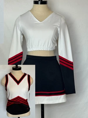 GTM Damas 3 Piezas S Negro Blanco Uniforme de Porristas Disfraz Juegos con disfraces Halloween Foto 1 de 4