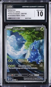 2023 POKEMON PALDEA EVOLVED - ILLUSTRATION RARE - HOLO HERACROSS CGC 10 GEM MINT - Picture 1 of 2