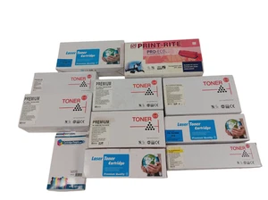 Bundle of 11 Compatible Laser Toner Cartridges Assorted Models New Boxed - Picture 1 of 11