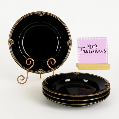 Juego de 4 platos de cena metálicos Karidesign International REGENCY NEGROS certificados Foto 1 de 4