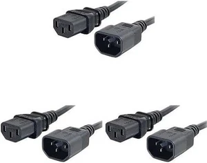 C2G 5 Metre 16 AWG Computer Extension Cord (IEC320C13 to IEC320C14) 15 Foot Kett - Afbeelding 1 van 6