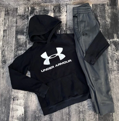 Under Armour Boys 2pc Outfit Sweatshirt Hoodie Pants Set Size M Medium 10/12 - Image 1 of 4