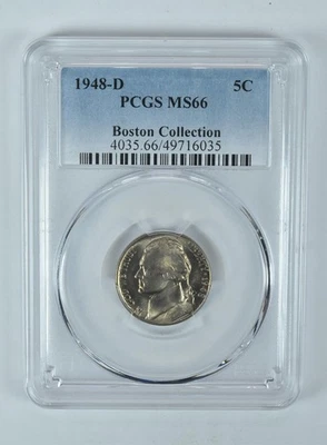1948-D Jefferson Nickel Boston Collection MS66 PCGS *6290 - Image 1 of 4