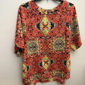 kut from the kloth Top Xl Orange Schwarz Grafik Formen Extra Large Light 001 - Bild 1 von 9