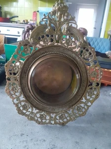 ornate antique brass clock case - Picture 1 of 8