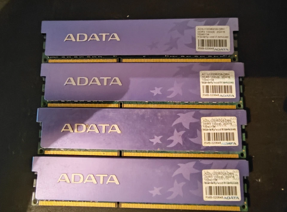 ADATA DDR3 1333 4x2gb AD3U1333B2G9-DRH Desktop Memory - Image 1 of 1