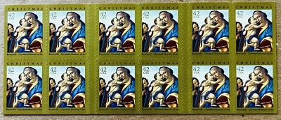 US Scott 4359a 42c 2008 Botticelli Madonna & Child Booklet Pane P1111 VF-MNH - Image 1 of 3