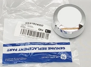 WE01X24552 GE Washer / Dryer Control Knob - White/Chrome - 2.5" - New OEM - Picture 1 of 3