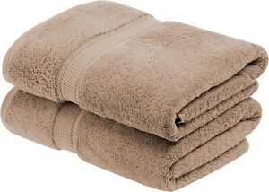 HIGH Quality Egyptian Cotton Quick Dry soft Bath Towel Set, Latte, 2 Count