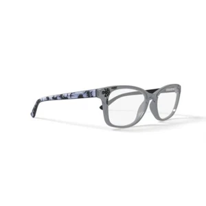 BEBE BB4163 001 Grey Crystal Rectangle Full Rim Eyeglass Frames 55-17-135 Flower - Picture 1 of 4