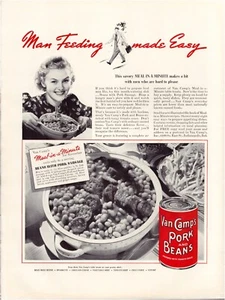 Druckanzeige Van CAmp's Schweinebohnen 1937 ganze Seite großes Magazin 10,5"x13,5" - Bild 1 von 1