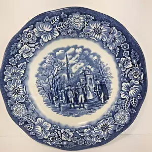 Staffordshire Liberty Blue WASHINGTON LEAVING CHRIST CHURCH 7" Plate England - Picture 1 of 4