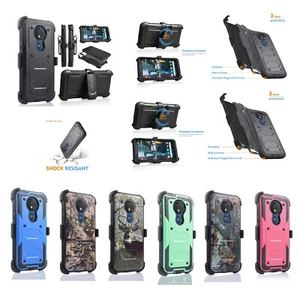 para Motorola Moto G7 Power E5 Plus Kickstand Belt Clip Holster Heavy Combo Case - Imagen 1 de 44