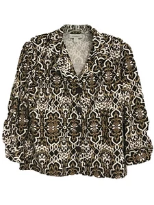 Dressbarn women 4 Button Blazer Jacket Career Size Small  Black white Beige 1049 - Picture 1 of 1