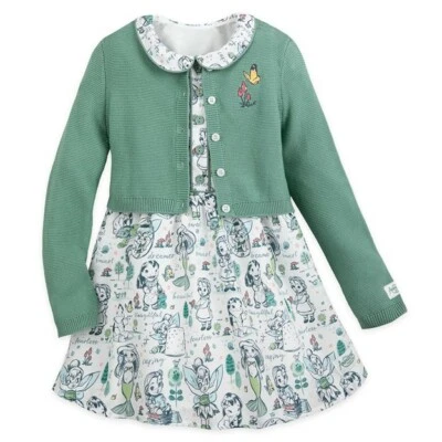 Disney Store Animators’ Collection Girls Dress and Cardigan Sweater Set 5/6 - Image 1 of 4