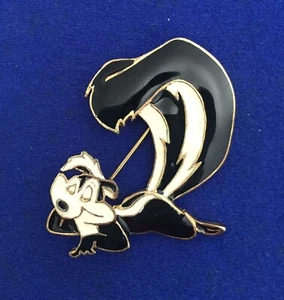 SELTENE Vintage Pepe Le Pew Stinktier GROSS 2" + Warner Bros Cartoon WB Schmuck Brosche Anstecknadel - Bild 1 von 4