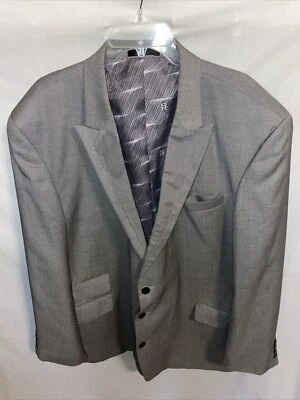 Stacy Adams Suit Jacket Mens Size 48L Gray Business Formal Wedding 2 Stains - Image 1 of 4