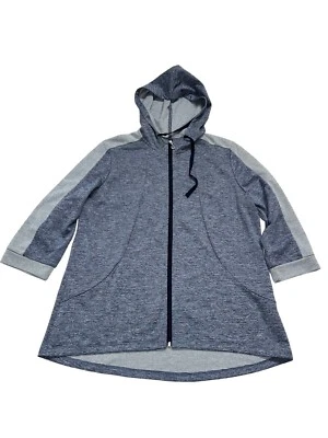 Weekends by Chicos Hoodie Jacket Womens 2 Large  Full Zip 3/4 Sleeve Athlesure - Image 1 of 4