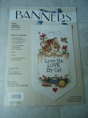 Banners Perrfect Sentiment by Joan Marchie Counted Cross-Stitch Pattern/Chart  - Image 1 of 4