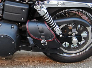  SADDLE BAG SWING ARM BAG FOR DYNA STREET BOB, WIDE GLIDE ITALIAN QUALITY&STYLE - Picture 1 of 7
