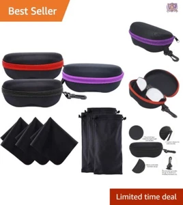 7-Piece Zipper Sunglasses Case Set - Crush-Proof Storage for Stylish Protection - Picture 1 of 9