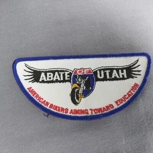 Abate Utah UT American Bikers Aiming Toward Education Half Moon Patch - Picture 1 of 2