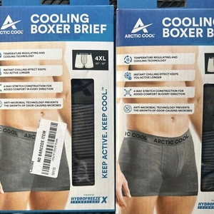 2 Pairs Arctic Cool Boxer Brief 4xl Grey 50”-52” Cooling Technology Men’s - Picture 1 of 5