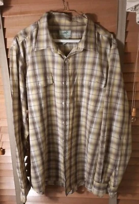 Camisa Cachonda Sapo Botón Delantero Para Hombre XL Amarilla, Verde A Cuadros Algodón Orgánico Foto 1 de 4