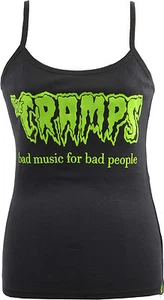 LADIES STRAP VEST TANK TOP CRAMPS BAD MUSIC POISON IVY GARAGE PSYCHOBILLY S-2XL - Picture 1 of 4