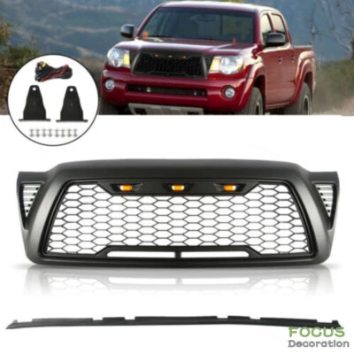 Juego de parrilla para parachoques delantero de malla negra para Toyota Tacoma 2005-2011 Foto 1 de 4