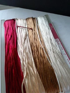 Macrame Cord Polyester Silky Rope 4 Color Lot Thread Satin Jewelry Cords Crafts - Picture 1 of 16
