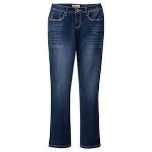 Mudd Little Girls Skinny Boot Cut Jeans NWT Size 6 Dark Denim Adjustable Waist - Picture 1 of 2