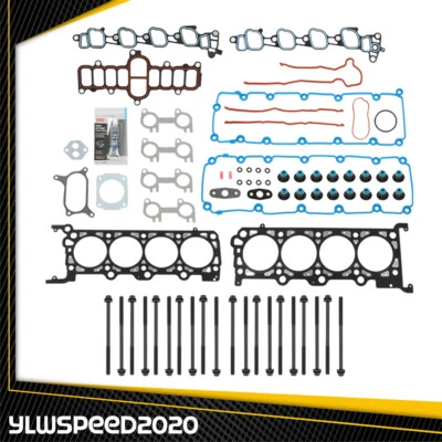 Juego de pernos de junta de cabeza de 5,4 L aptos para Ford F150 E150/250 Expedition Excursion 00-05 Foto 1 de 4