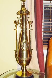 Vintage Marbro Neoclasssical Brass Large Trophy Table Lamp