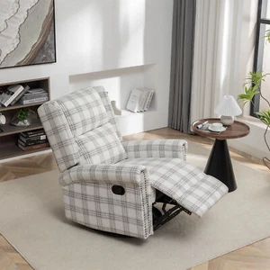 Swivel Rocker Recliner Chair Manual Rocking Recliner Chair Wingback Swivel 360° - Picture 1 of 10
