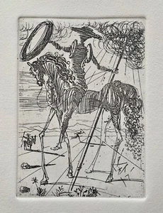 Salvador Dali DON QUIXOTE Plate Signed Restrike Etching with COA - Picture 1 of 8