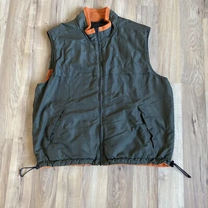 Vintage Trader Bag Reversible Green Orange Vest Men’s Size L - Picture 1 of 7
