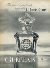 1960 Guerlain L' Heure Bleue Perfume PRINT AD Vintange Bottle