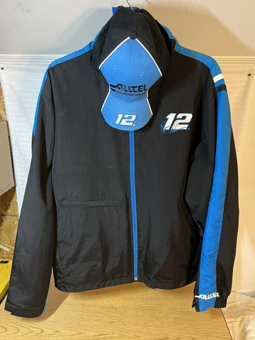 RARE--Ryan Newman #12 Alltel NASCAR Men's Black Jacket and Cap by Team Caliber Cover