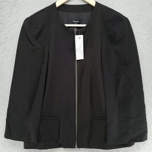 DREW Capelet Jacket Womens M Full Zip Black Stretch $334 NWT - Picture 1 of 19