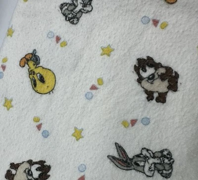 Manta de recepción Baby Looney Tunes Taz Bugs piolín franela blanca envoltura Lovey Foto 1 de 4