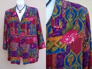 Maggie Sweet tunic top shirt plus size 2x vneck FALL COLORS wine purple blouse - Picture 1 of 10